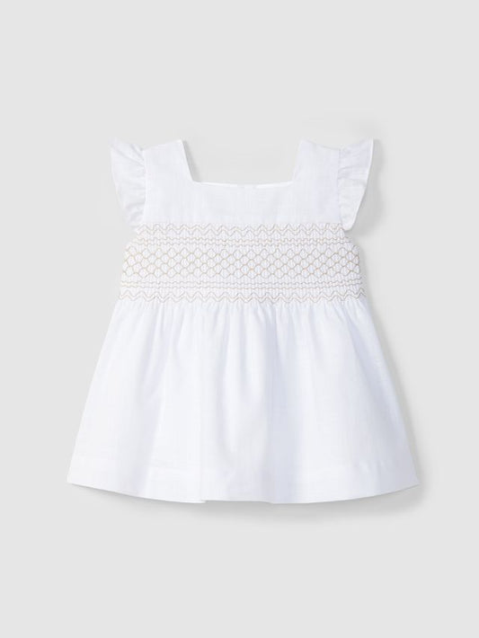Vestido em algodão texturado - LARANJINHA