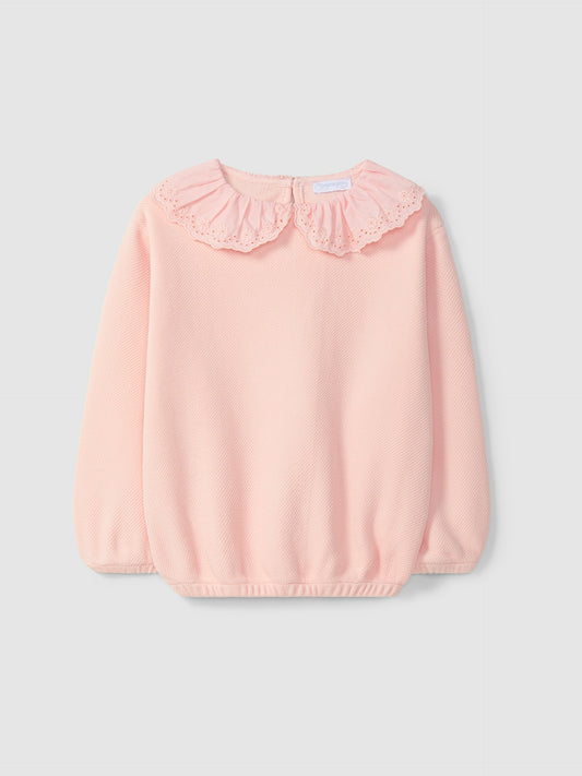 Sweat em piqué com bosado inglês LARANJINHA